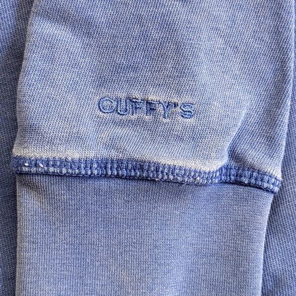 Cuffy's of Cape Cod Full Zip PeriwinkleBlue Ocean Wash Burnout Cotton Sweatshirt - Picture 3 of 5